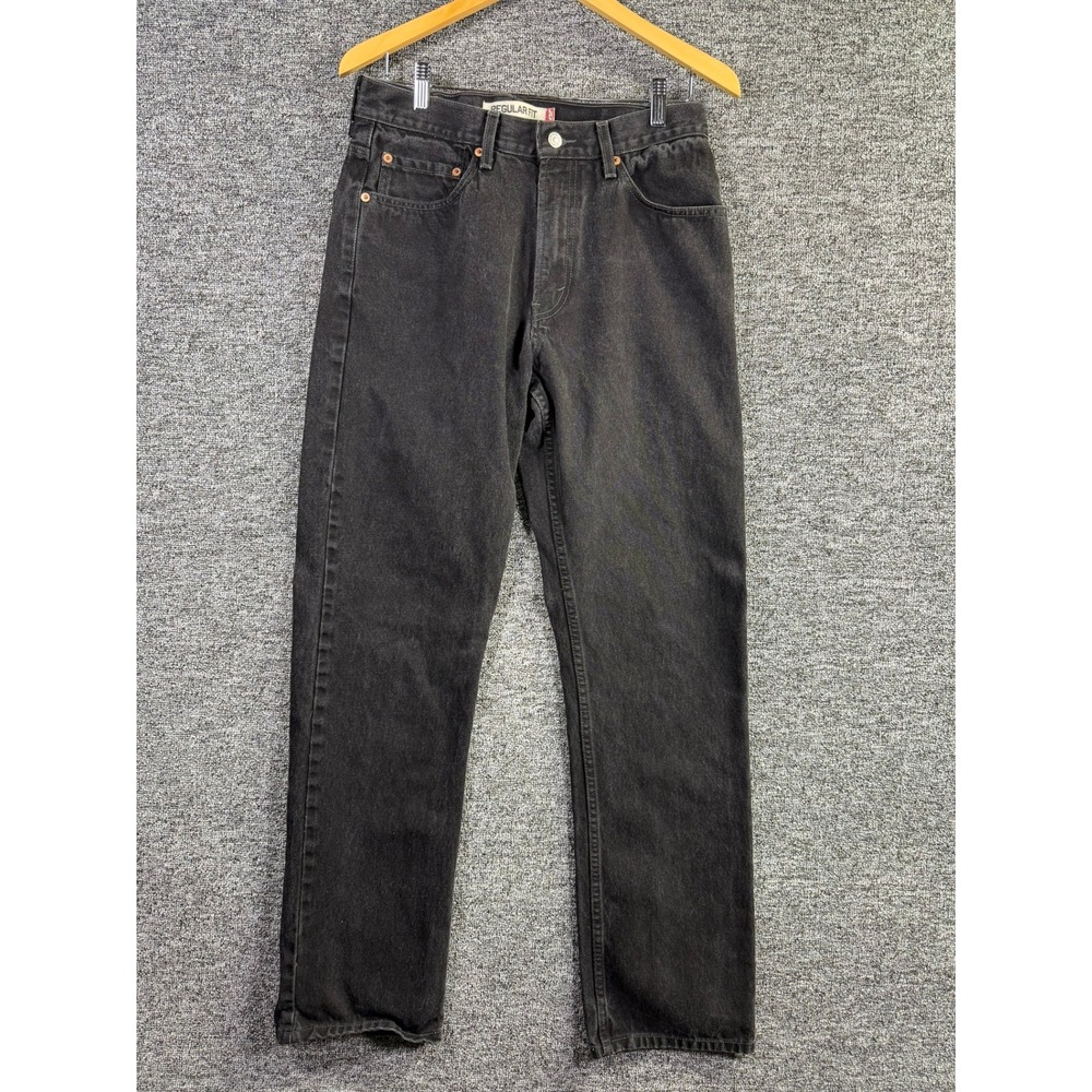 Levis 505 Regular Fit Jeans Mens 32x34 Faded Black Straight Leg Denim 00505-0260